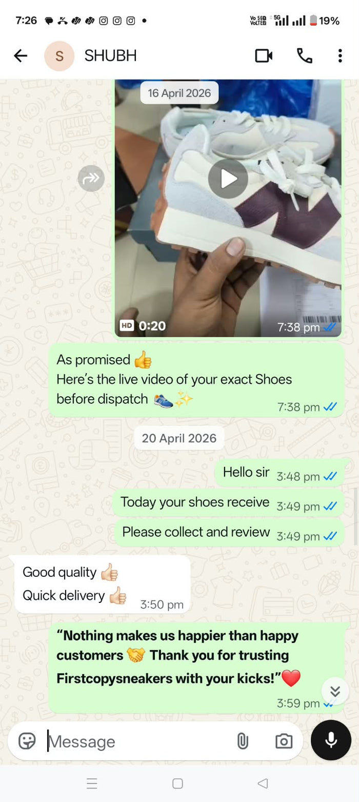 Customer feedback screenshot