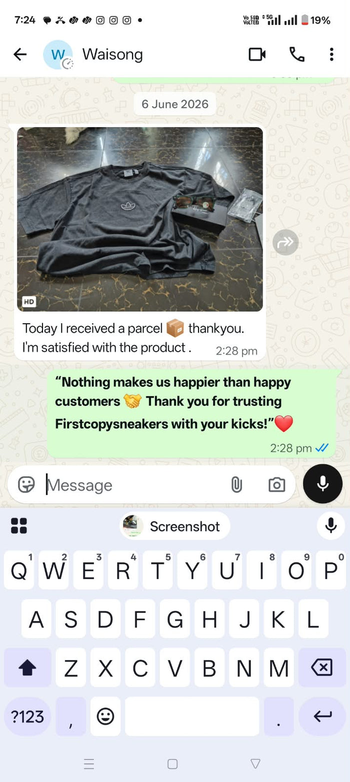 Customer feedback screenshot