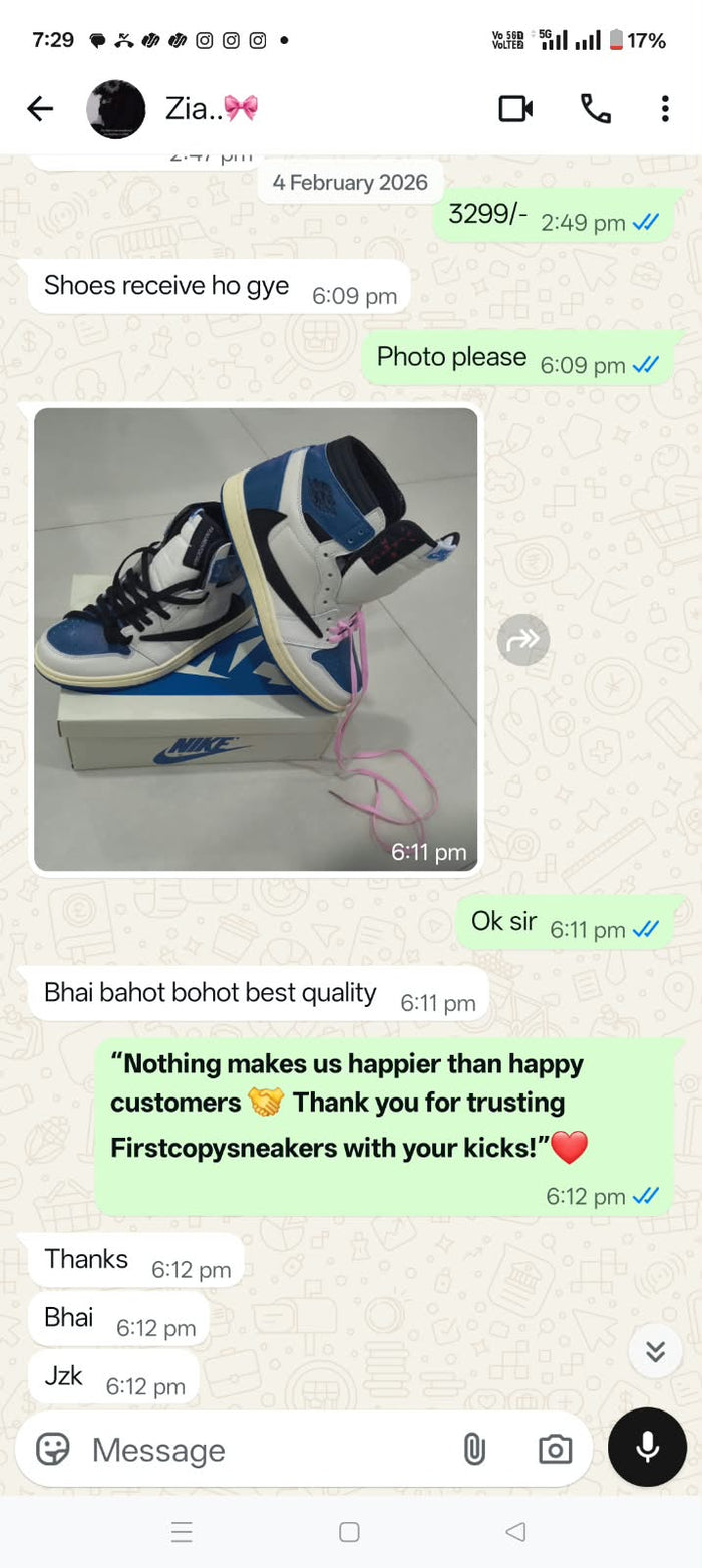 Customer feedback screenshot