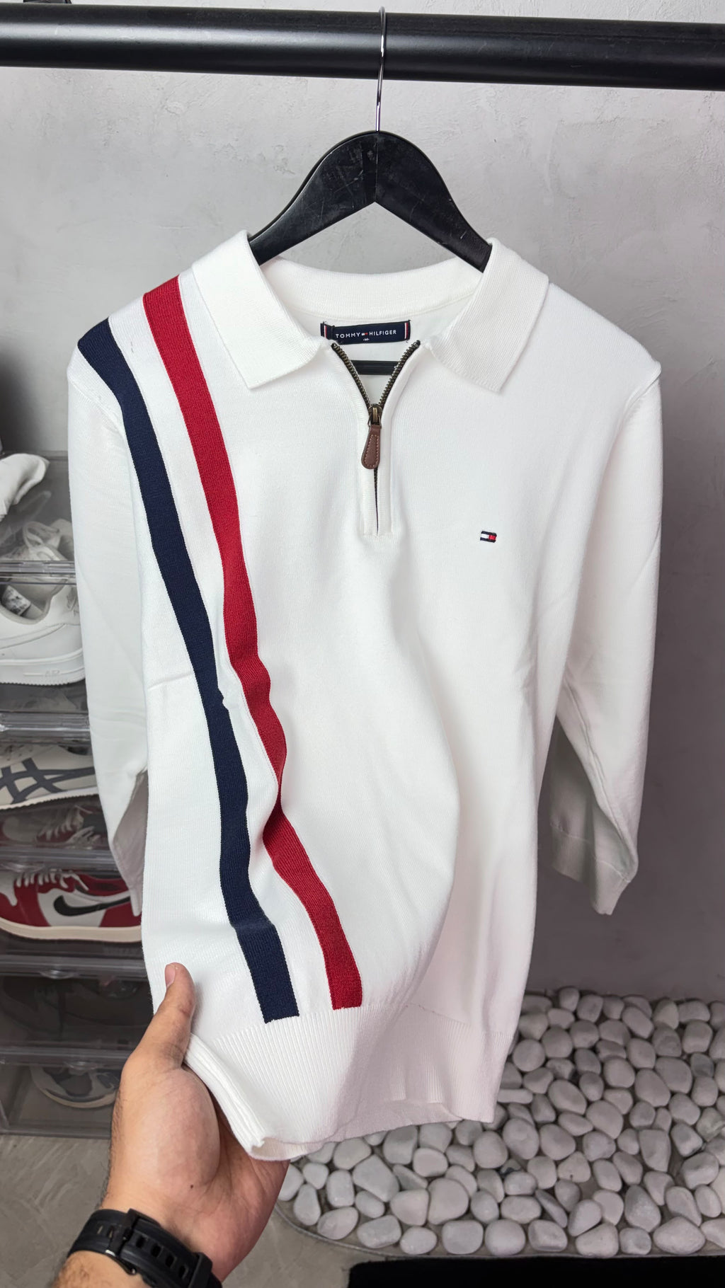 Tomm_y Hilfige_r Full Sleeves Knit Polo T-Shirt
