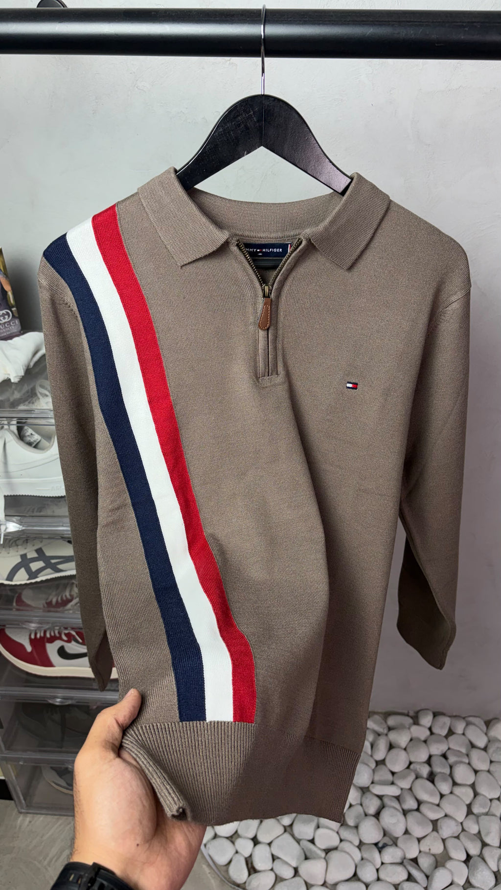 Tomm_y Hilfige_r Full Sleeves Knit Polo T-Shirt