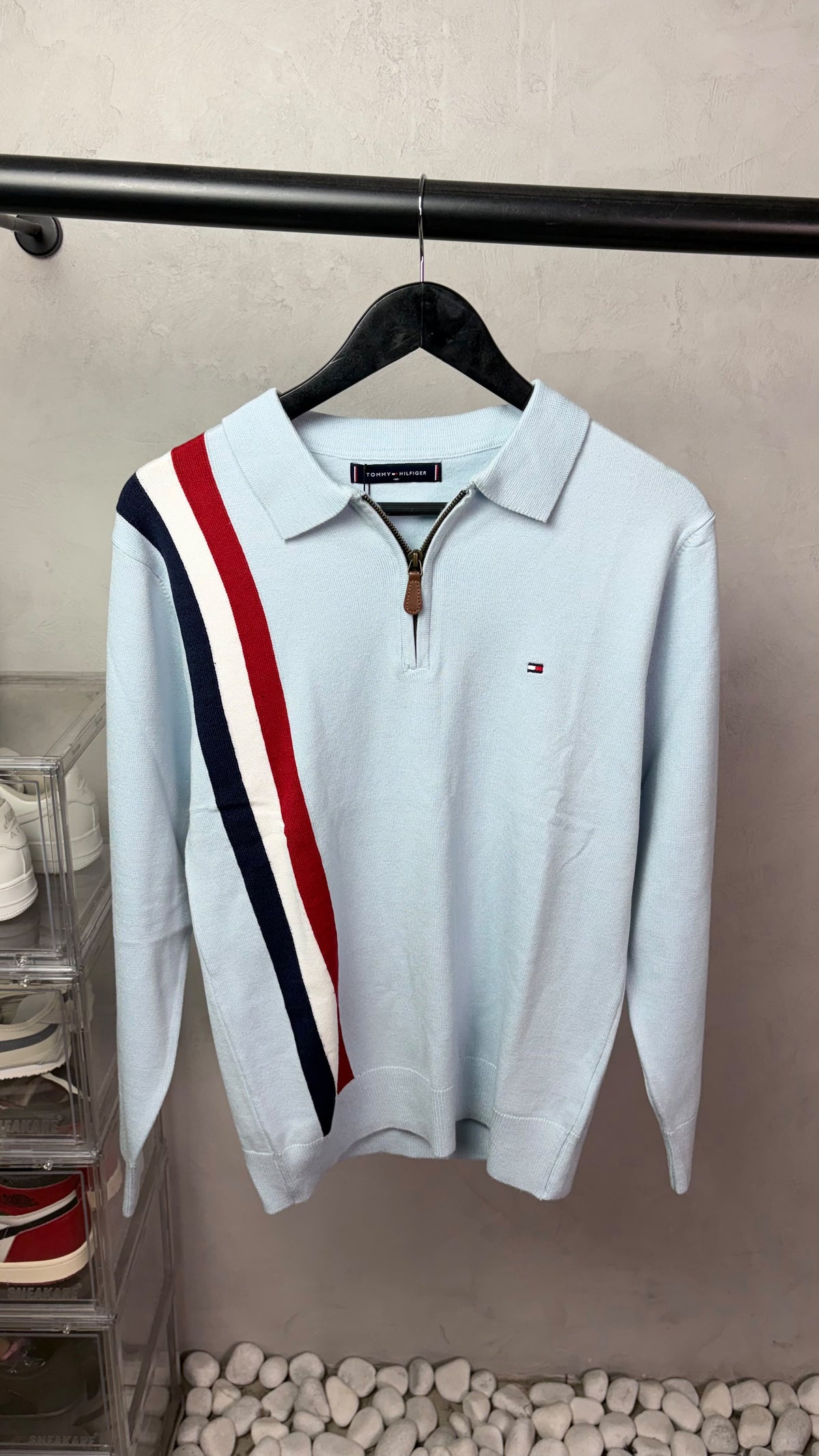 Tomm_y Hilfige_r Full Sleeves Knit Polo T-Shirt