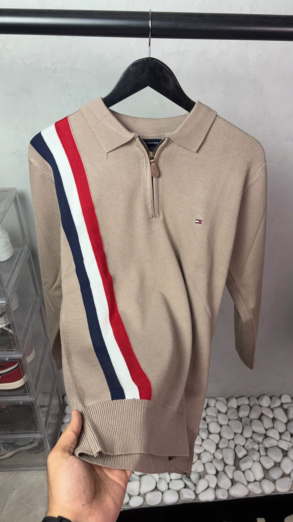 Tomm_y Hilfige_r Full Sleeves Knit Polo T-Shirt