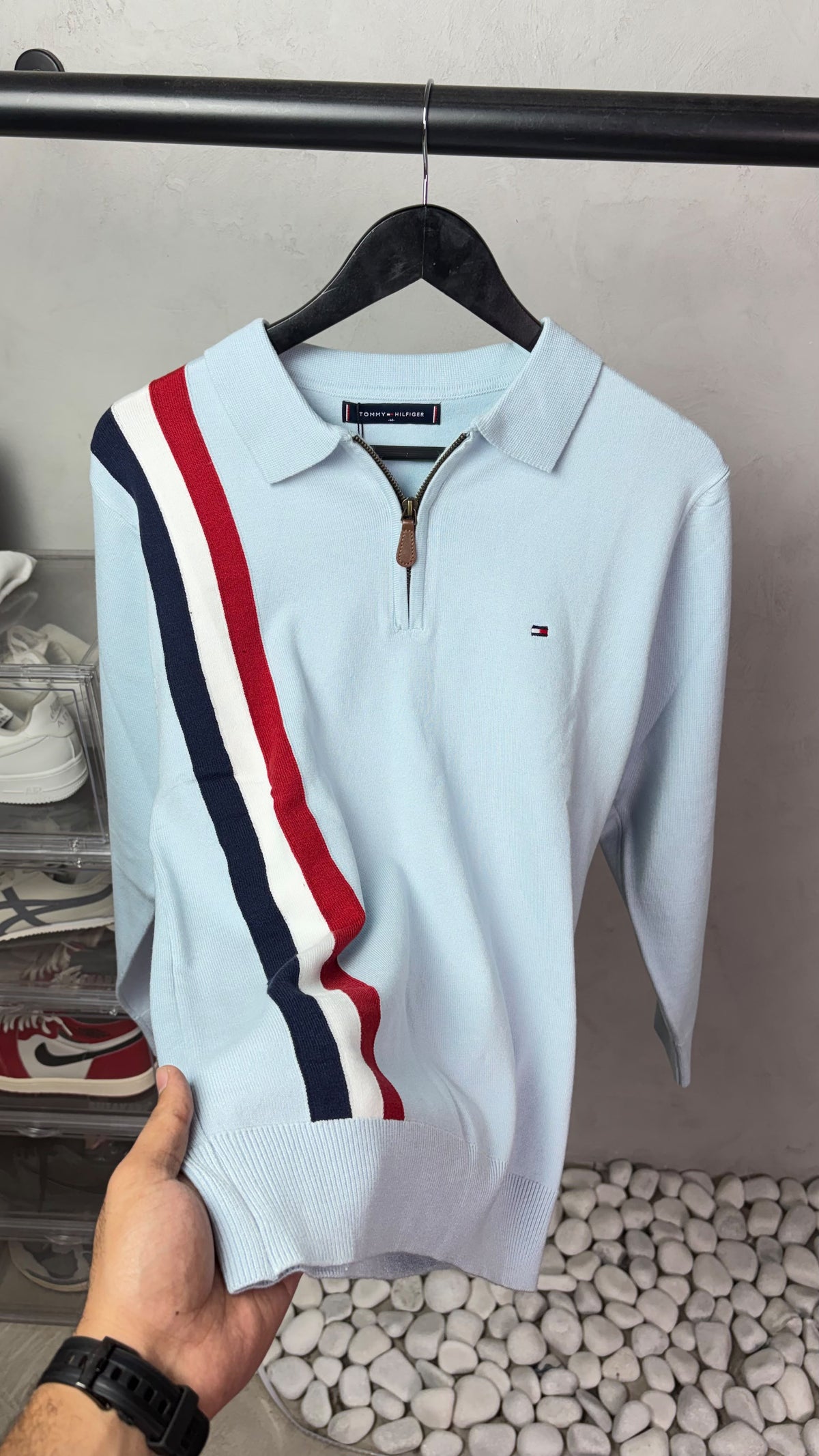 Tomm_y Hilfige_r Full Sleeves Knit Polo T-Shirt
