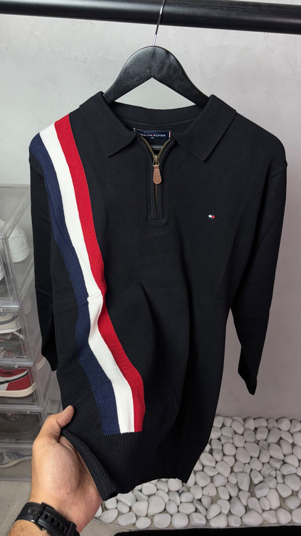 Tomm_y Hilfige_r Full Sleeves Knit Polo T-Shirt