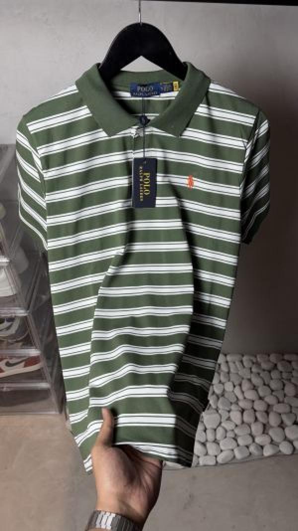 Ralp_h Laure_n Premium Striped Polo T-Shirt With OG Packaging 1343