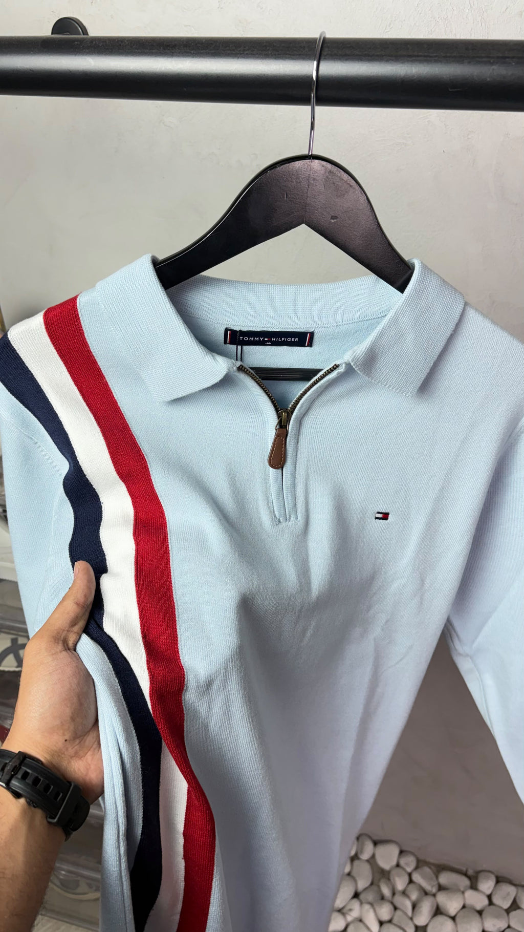 Tomm_y Hilfige_r Full Sleeves Knit Polo T-Shirt