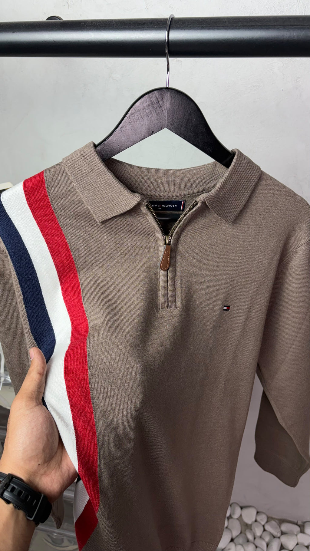 Tomm_y Hilfige_r Full Sleeves Knit Polo T-Shirt
