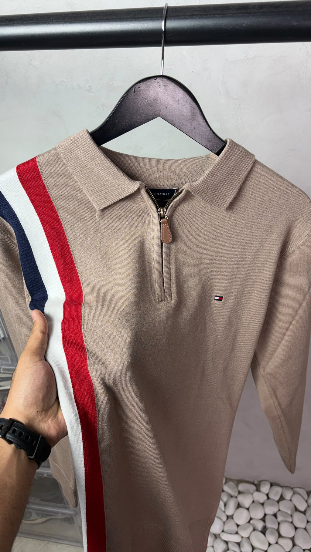 Tomm_y Hilfige_r Full Sleeves Knit Polo T-Shirt
