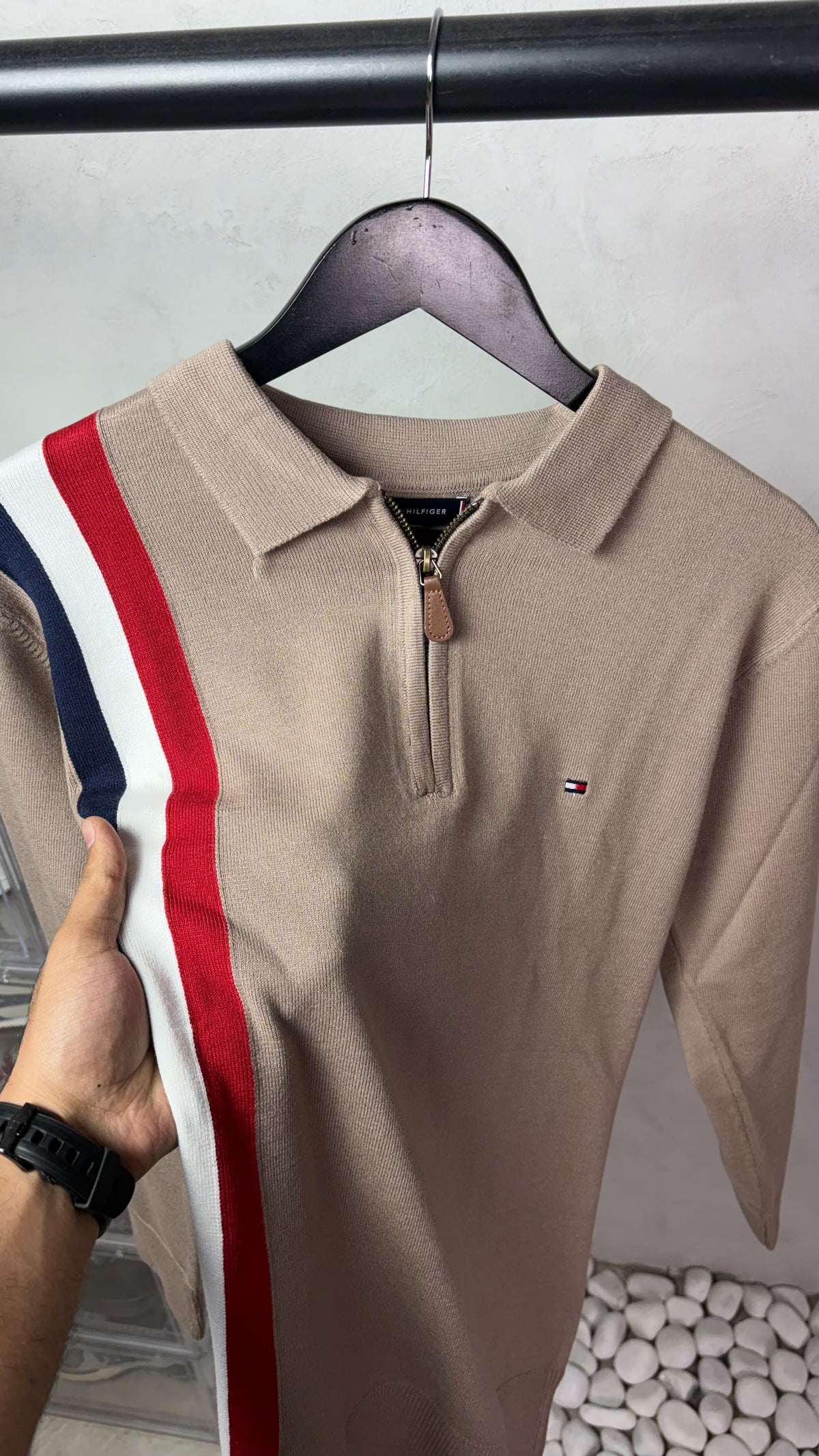 Tomm_y Hilfige_r Full Sleeves Knit Polo T-Shirt