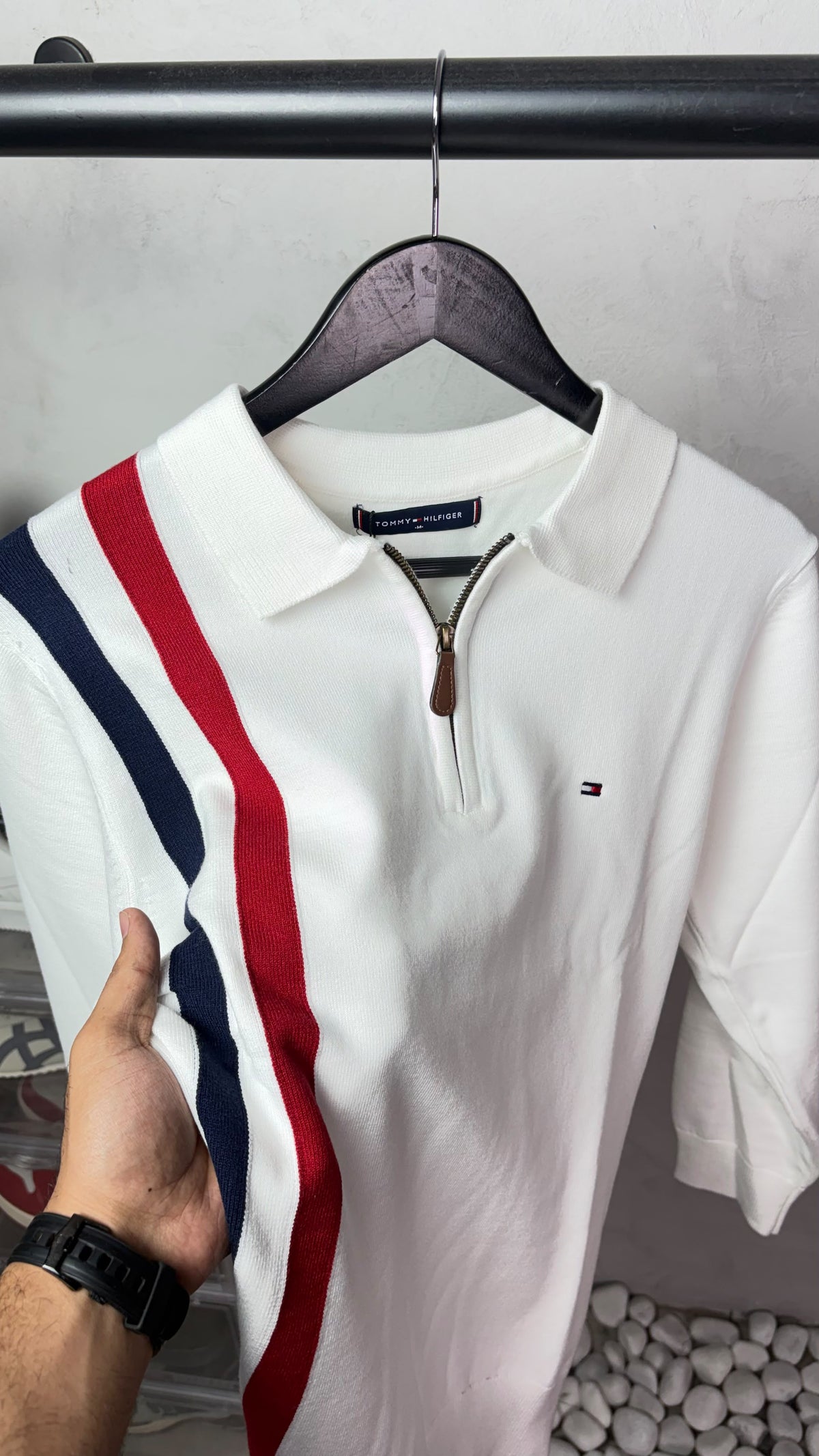 Tomm_y Hilfige_r Full Sleeves Knit Polo T-Shirt