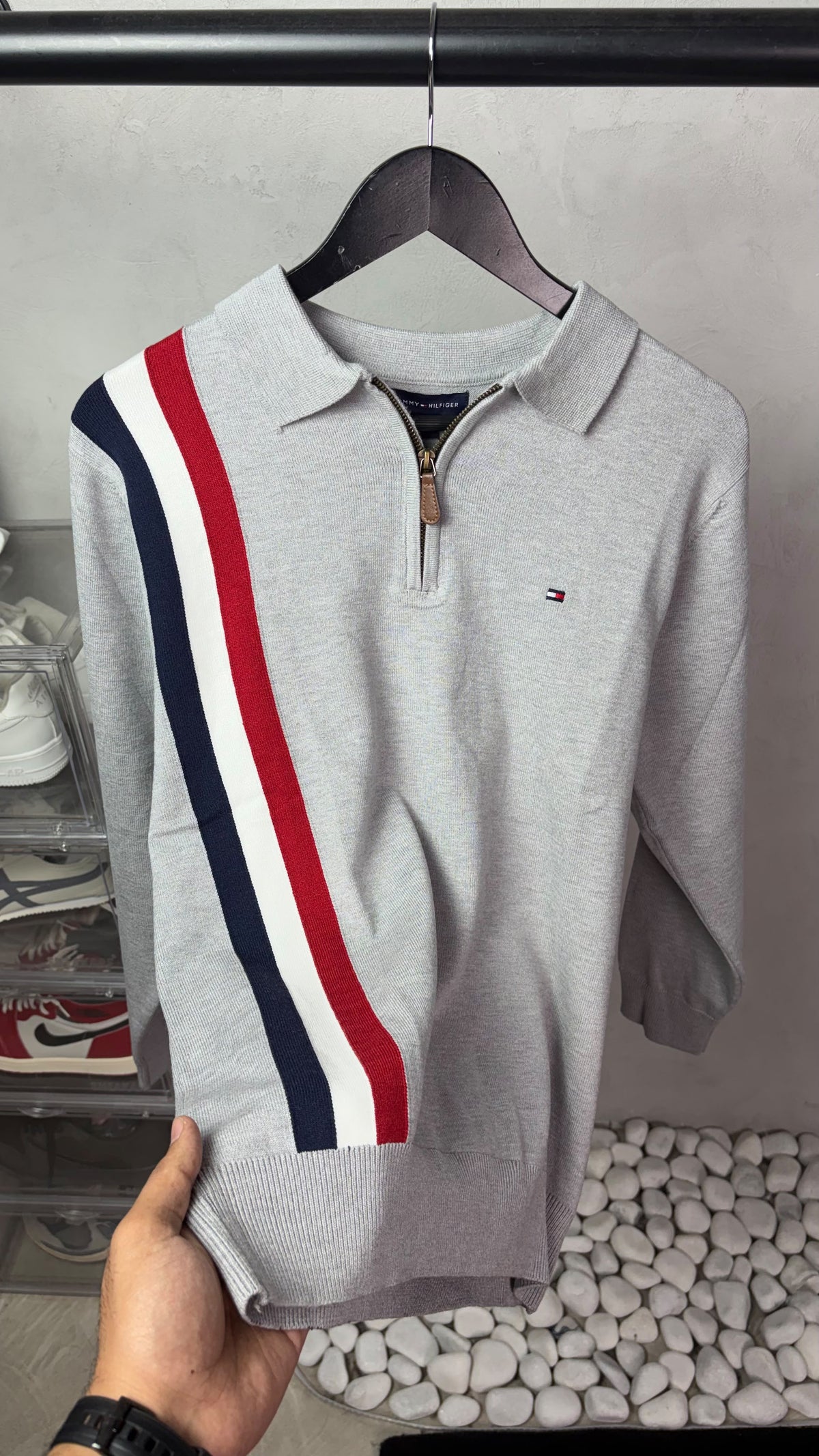 Tomm_y Hilfige_r Full Sleeves Knit Polo T-Shirt